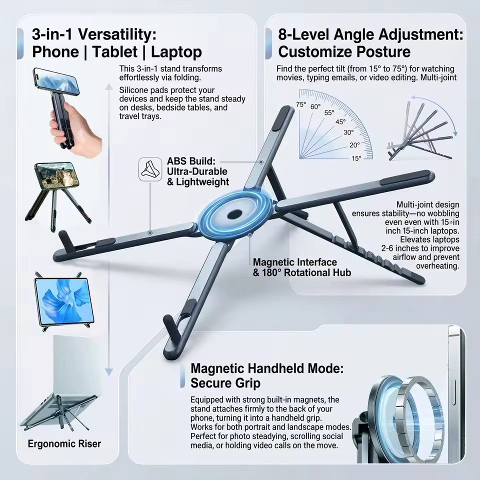 3 в 1: складной магнитный держ – обзор и цена Laptop Stand